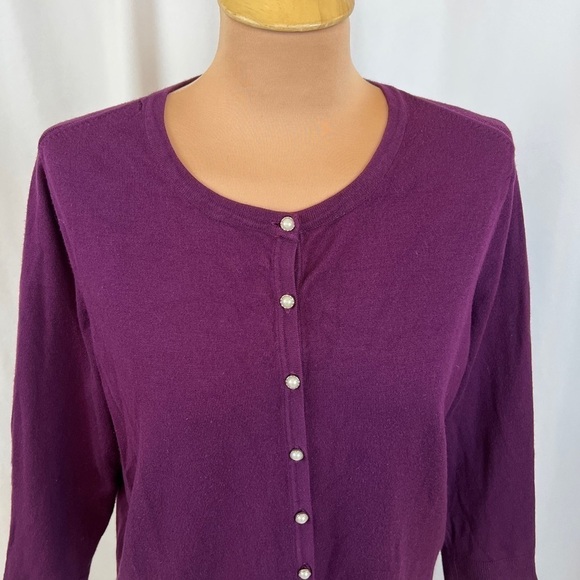 Premise Studio Plum Purple Cardigan Sweater Size 0X - Picture 2 of 9